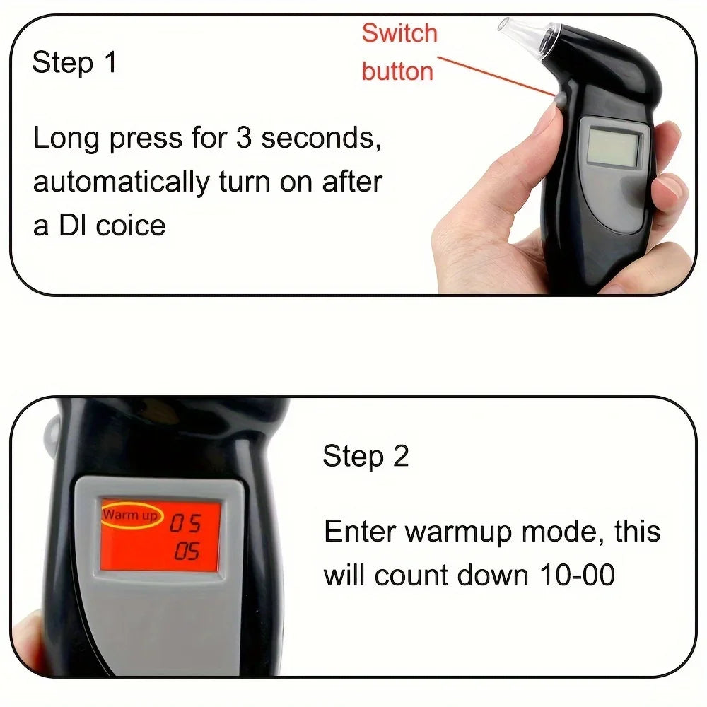 Digital Breath Alcohol Tester – Portable Blood Alcohol Content Analyzer with LCD Display