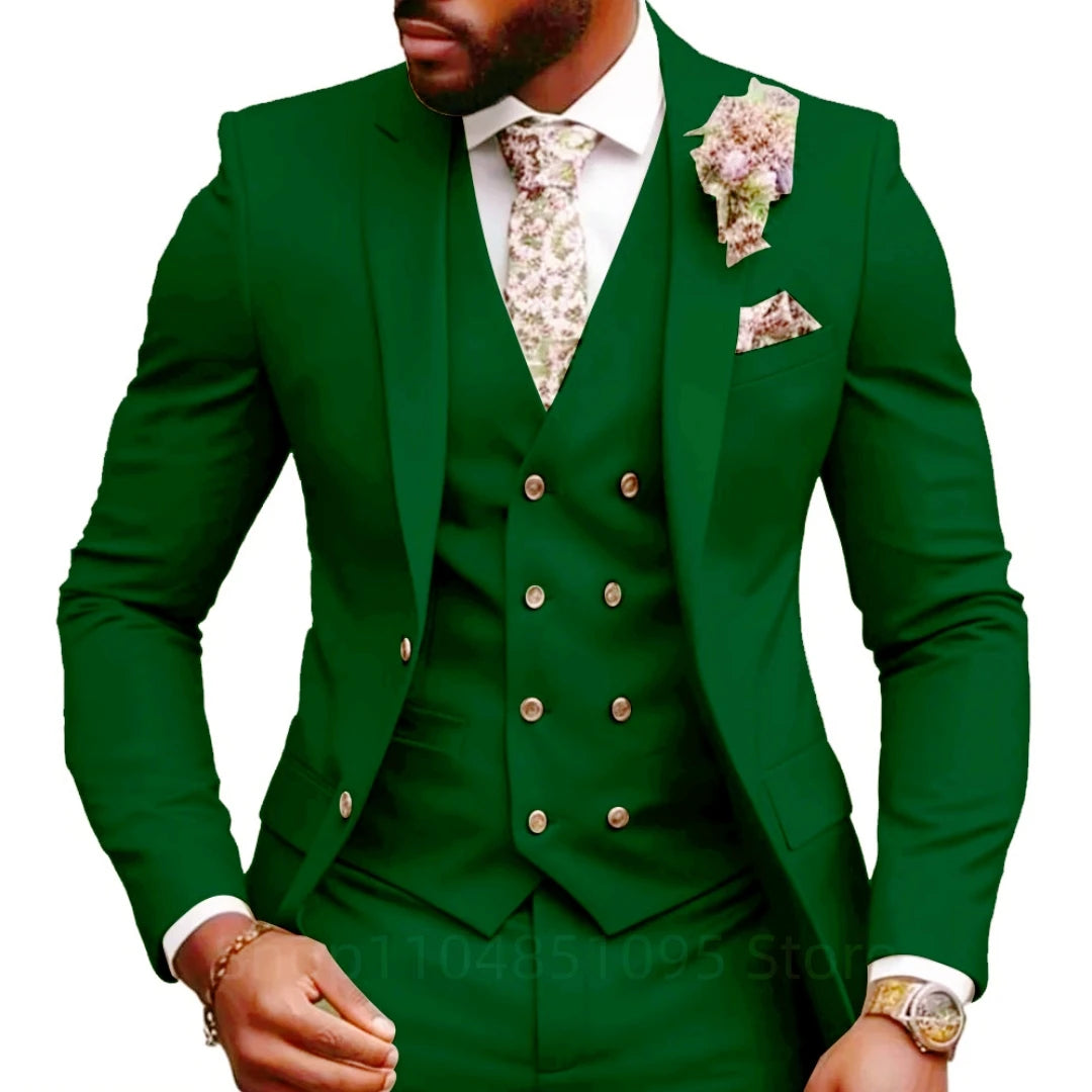 AMEHE Cool high quality 3Pcs Elegant Suits for Men