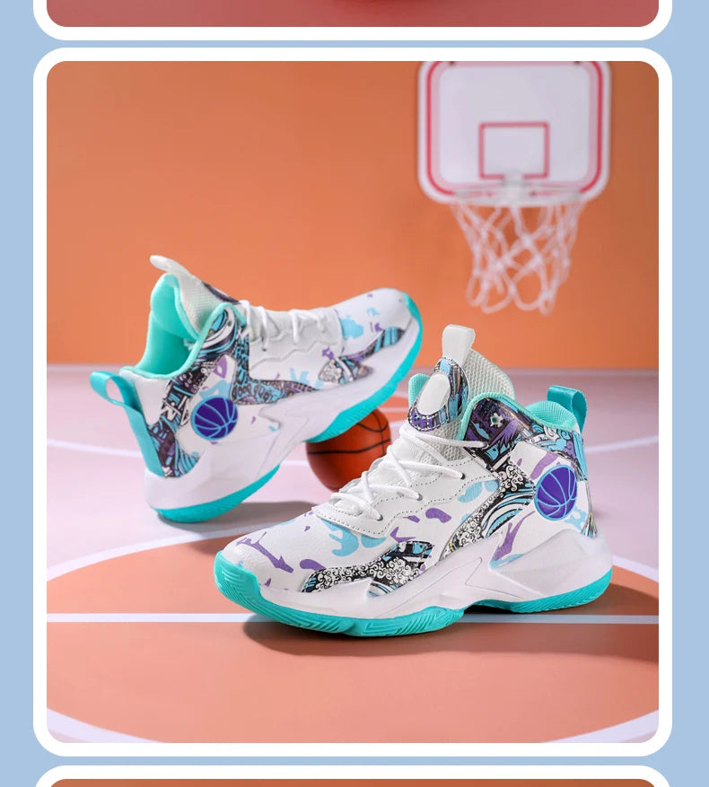 Children’s Basketball Shoes – High-Top, Anti-Slip Trainers