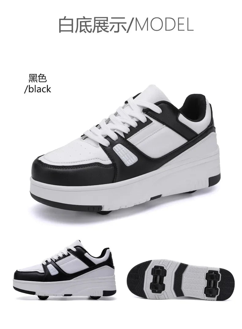 Boys & Girls 4-Wheel Skate Sneakers – Fashionable & Fun