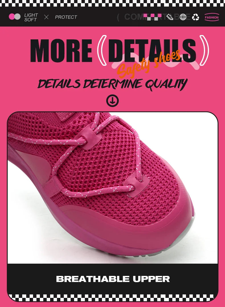 Ladies’ Safety Work Sneakers – Non-Slip, Puncture-Resistant