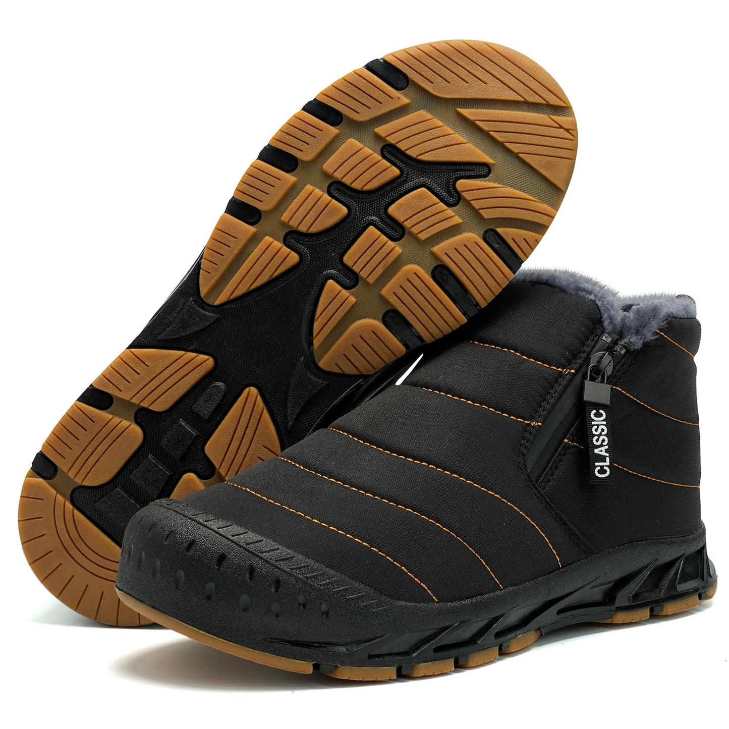 Men's Waterproof Winter Snow Boots – Fur-Lined Warm Anti-Slip Outdoor Boots