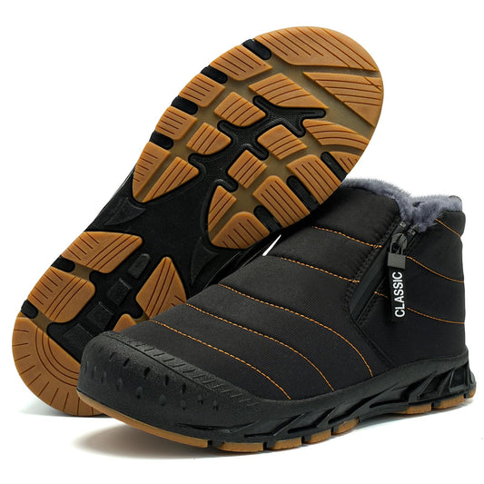 Men's Waterproof Winter Snow Boots – Fur-Lined Warm Anti-Slip Outdoor Boots