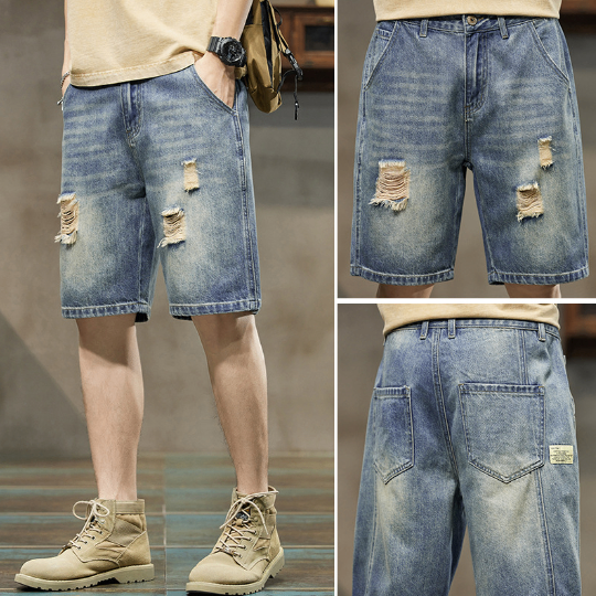 CasualFlex Denim Five-Point Shorts