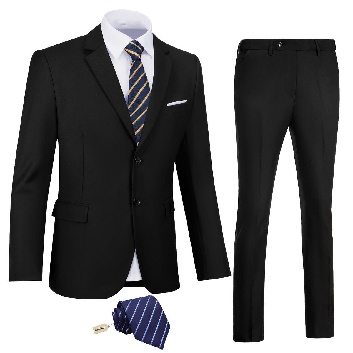 Men's 2-Piece Slim Fit Black Suit Set